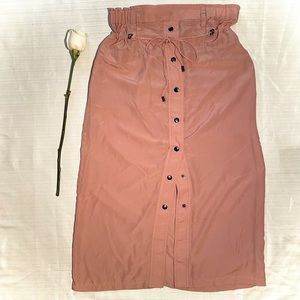 Derek Lam Pink Chiffon Midi Skirt